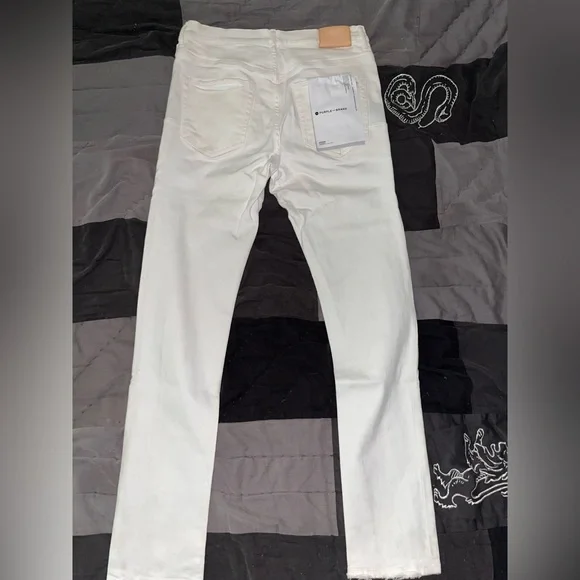 All white jeans made by Purple Brand